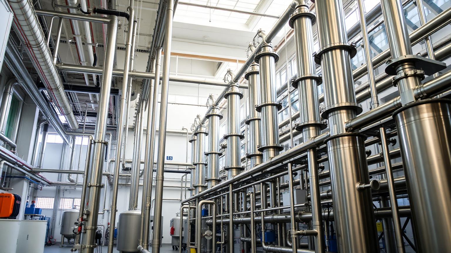 Kolumny destylacyjne w instalacji rerafinacji olejów